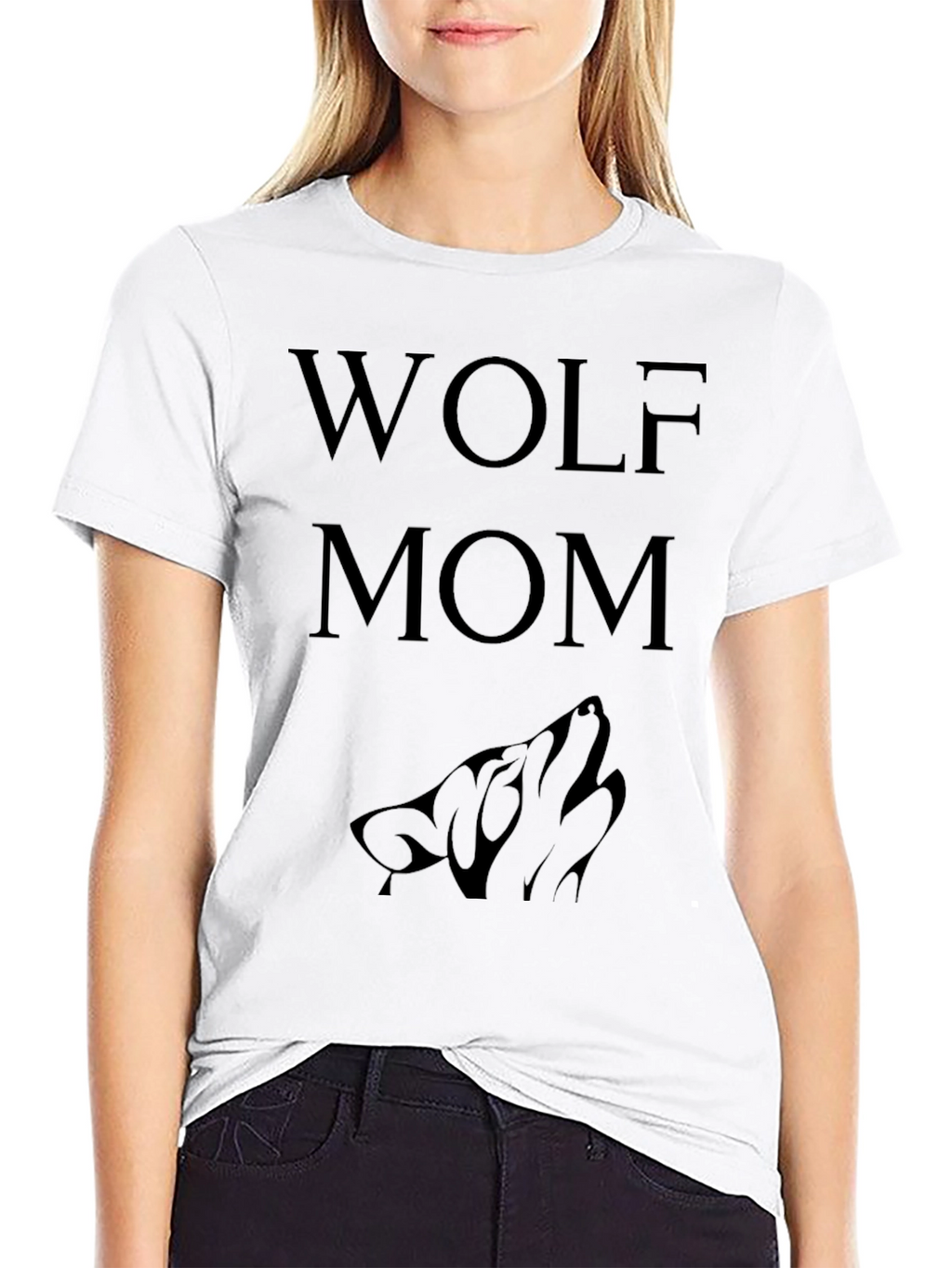 Wolf Mom T-Shirt - Black Graphic Tee