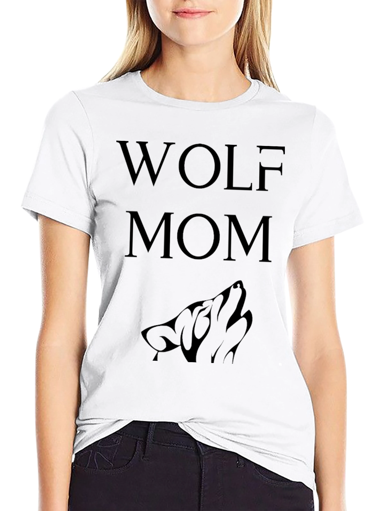 Wolf Mom T-Shirt - Black Graphic Tee