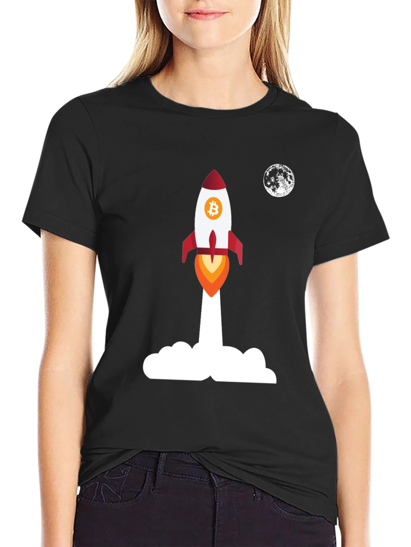 Bitcoin Rocket to the Moon T-Shirt