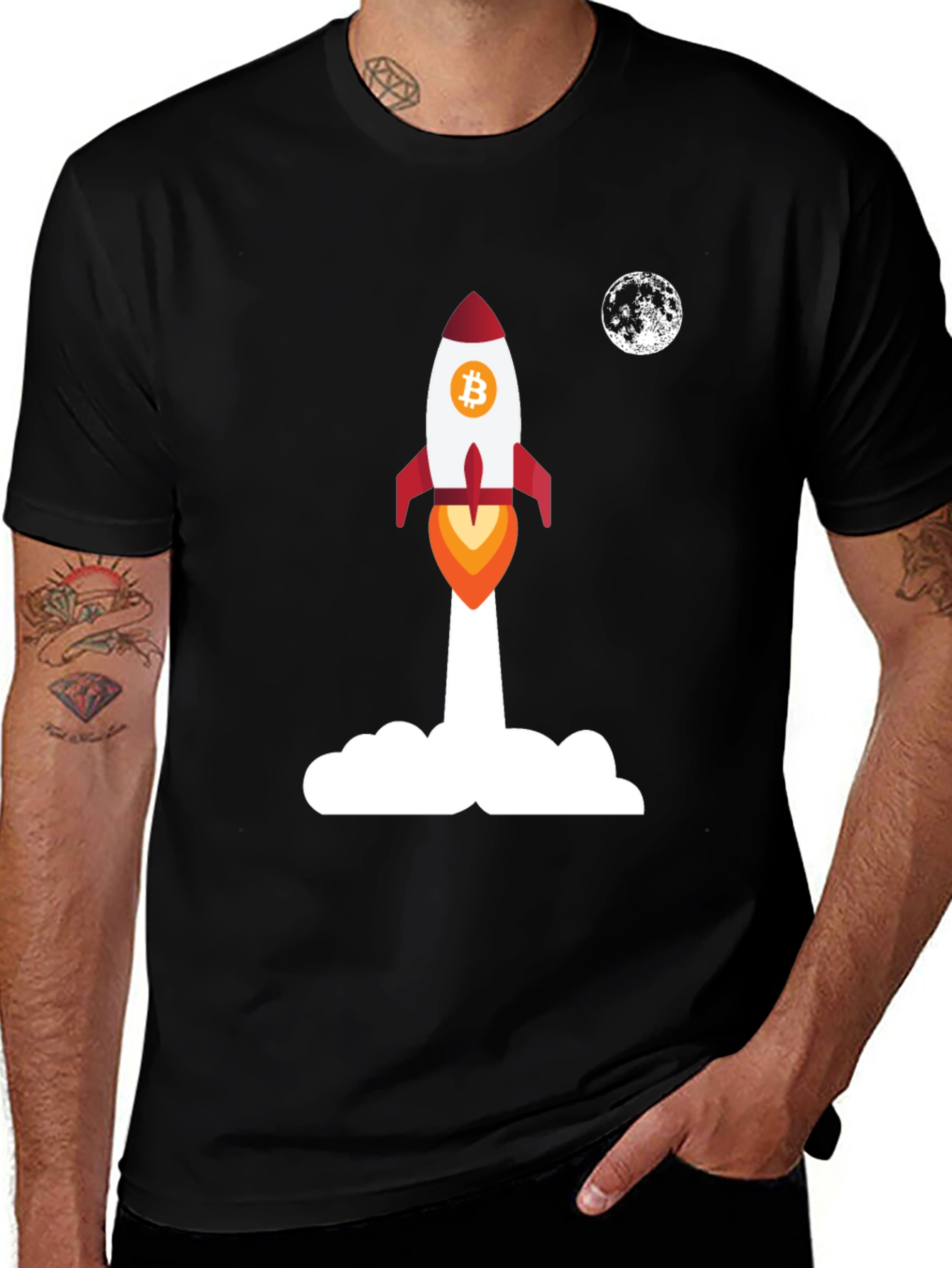Bitcoin Rocket to the Moon T-Shirt