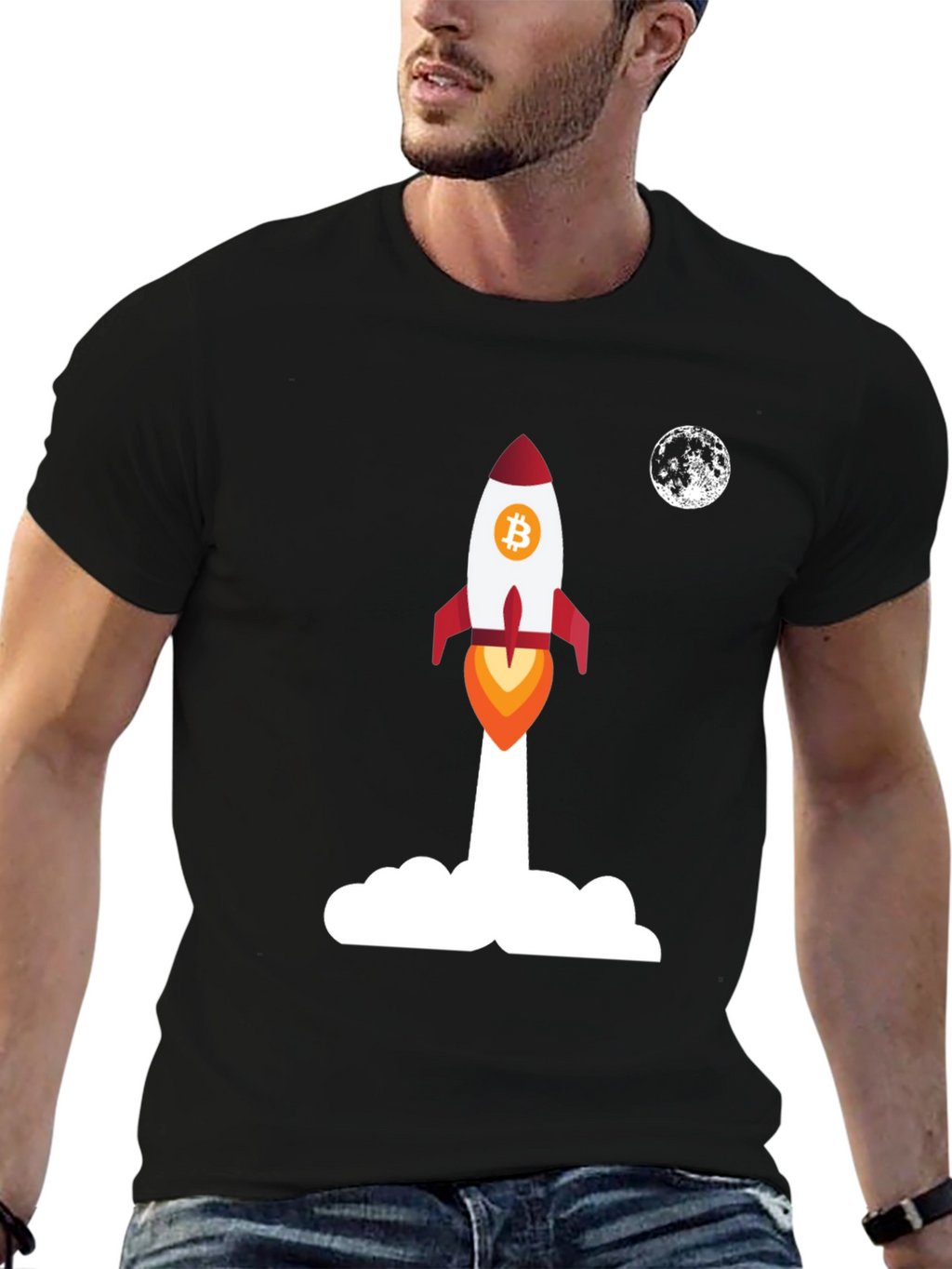 Bitcoin Rocket to the Moon T-Shirt