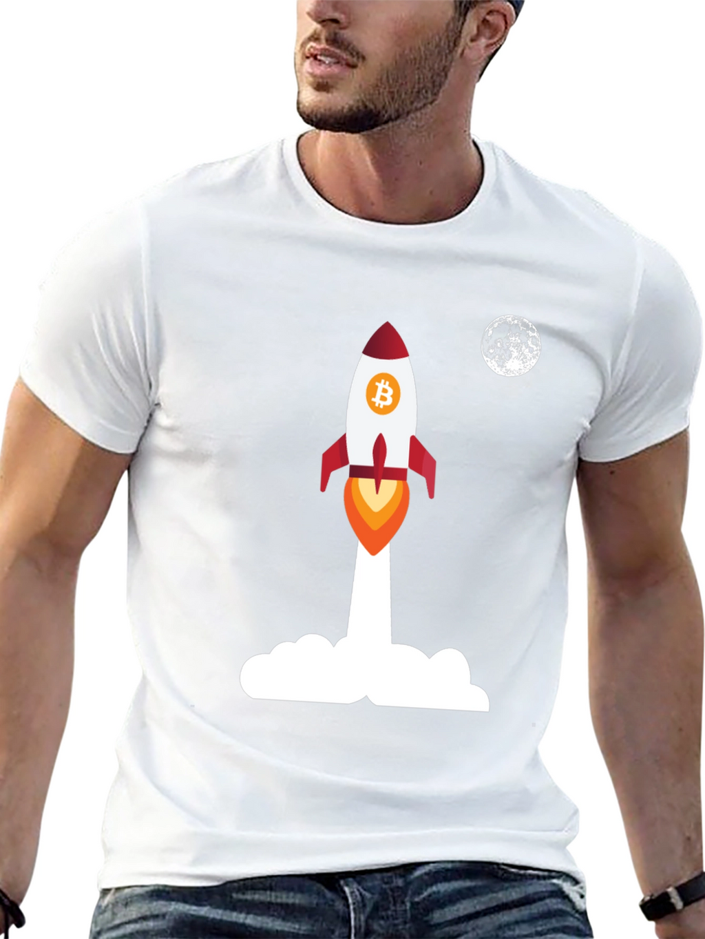 Bitcoin Rocket to the Moon T-Shirt