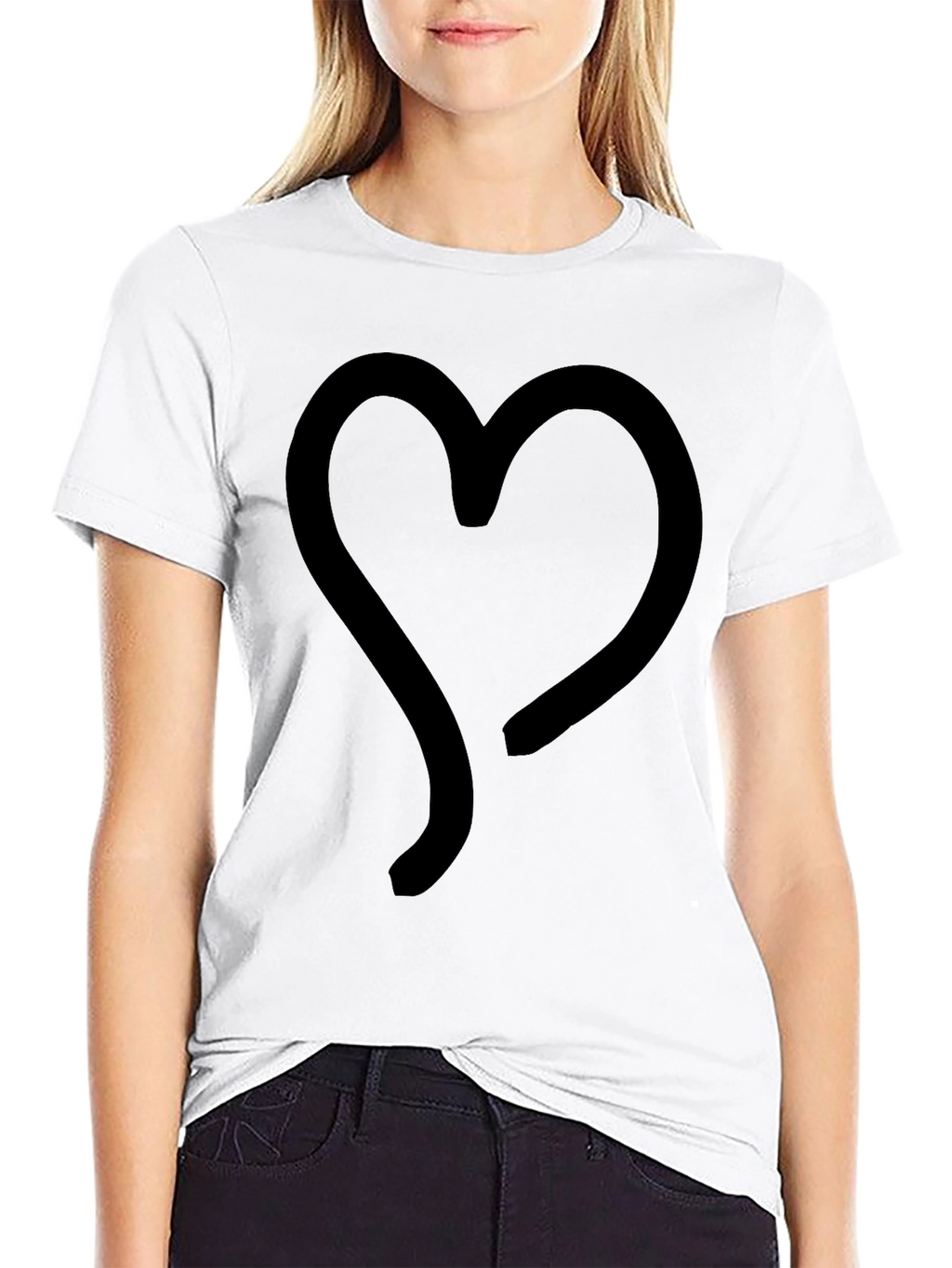 Heart Graphic Black T-Shirt | Casual Style