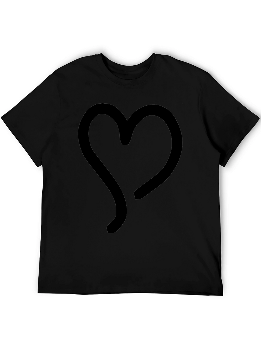 Heart Graphic Black T-Shirt | Casual Style