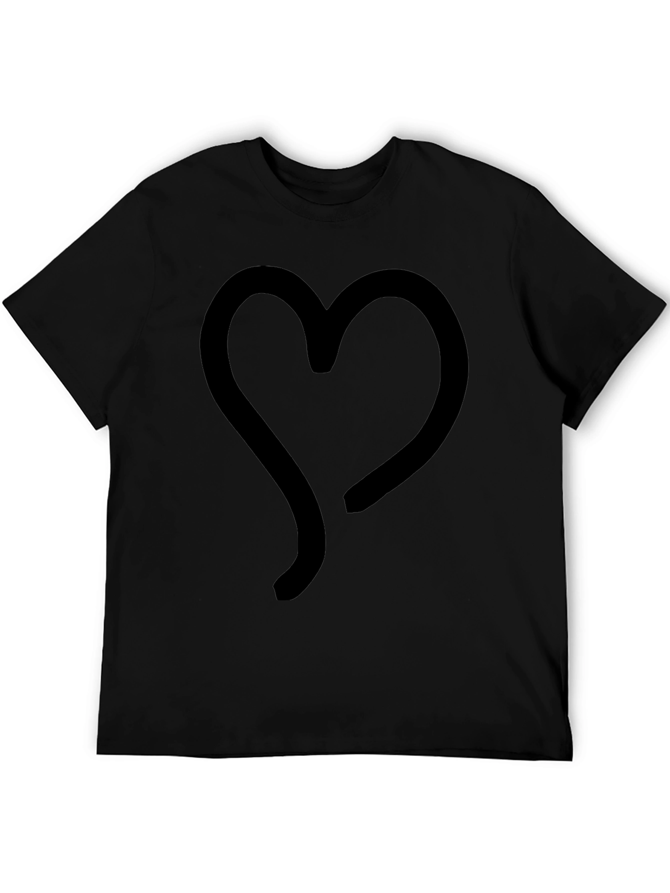 Heart Graphic Black T-Shirt | Casual Style