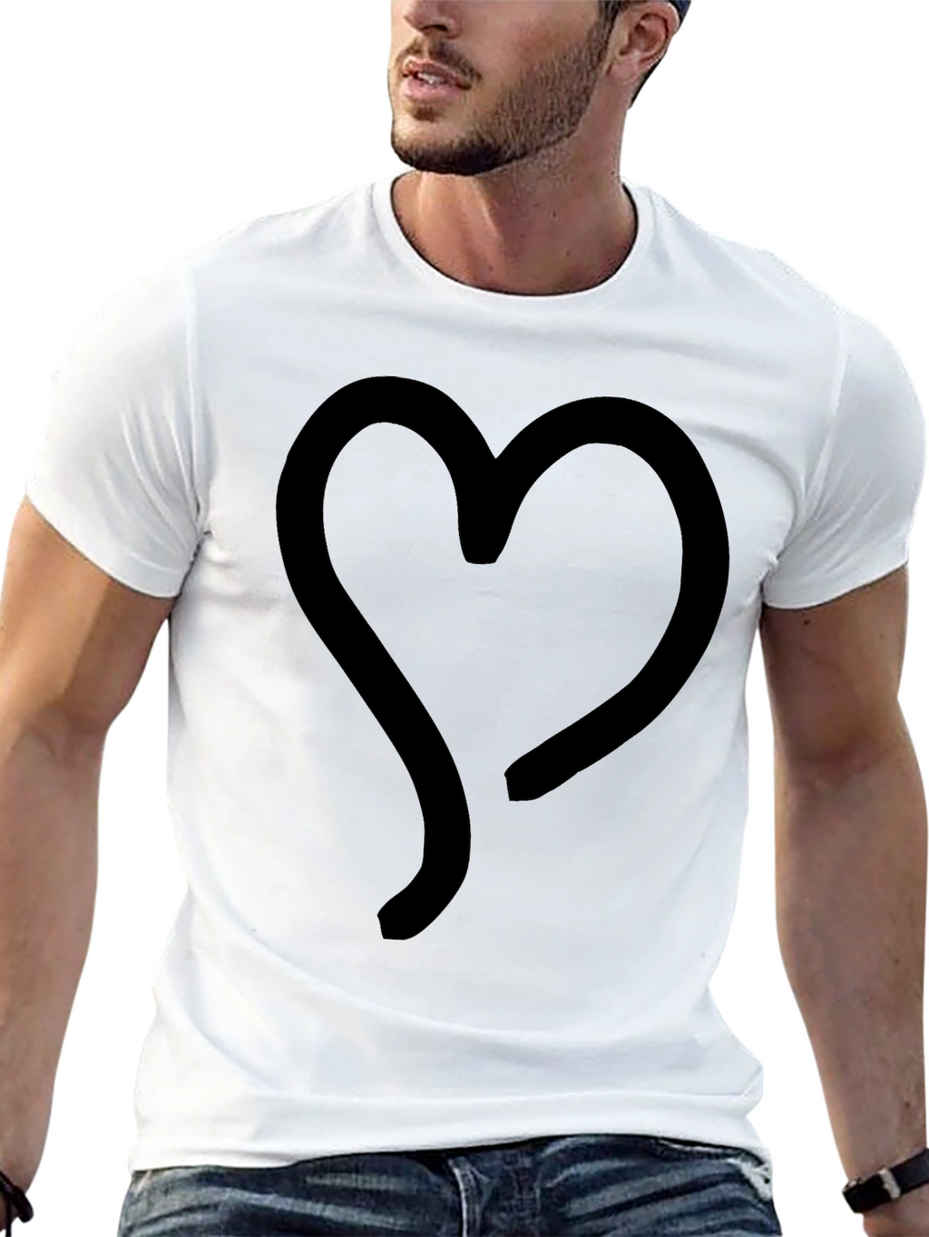 Heart Graphic Black T-Shirt | Casual Style