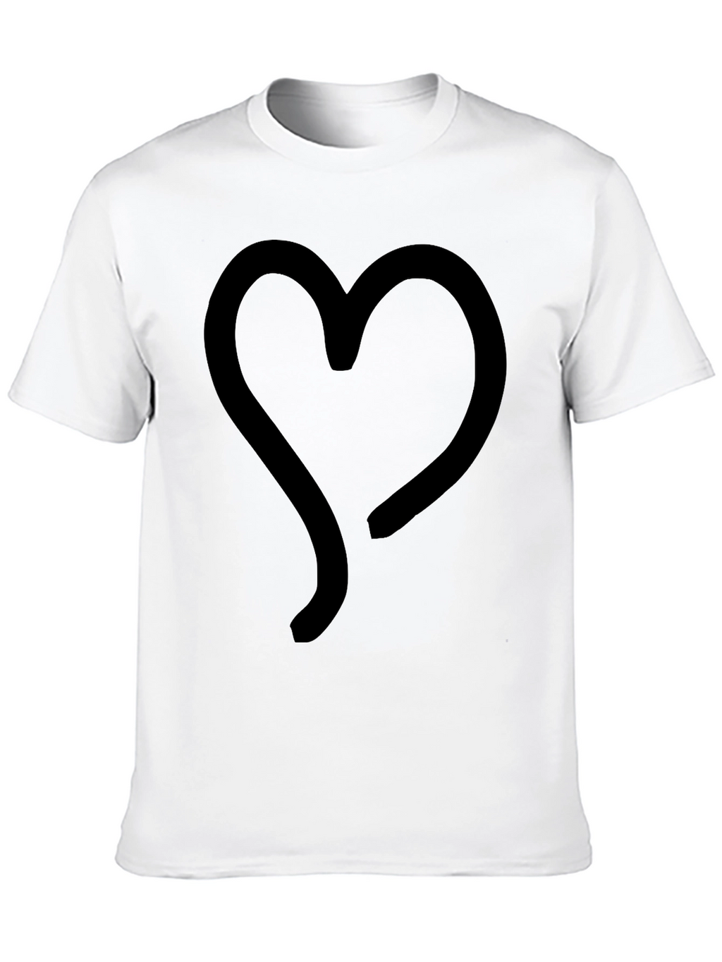 Heart Graphic Black T-Shirt | Casual Style