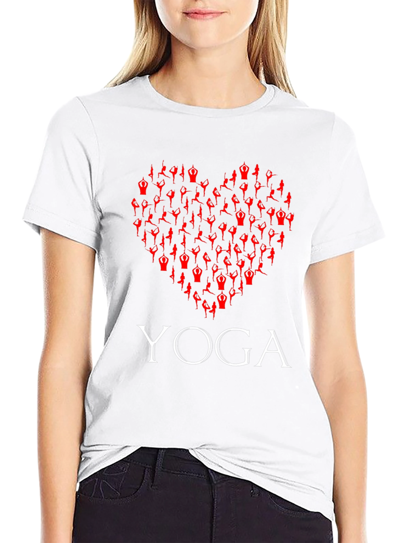 Yoga Heart Graphic T-Shirt -  Comfortable Cotton Tee