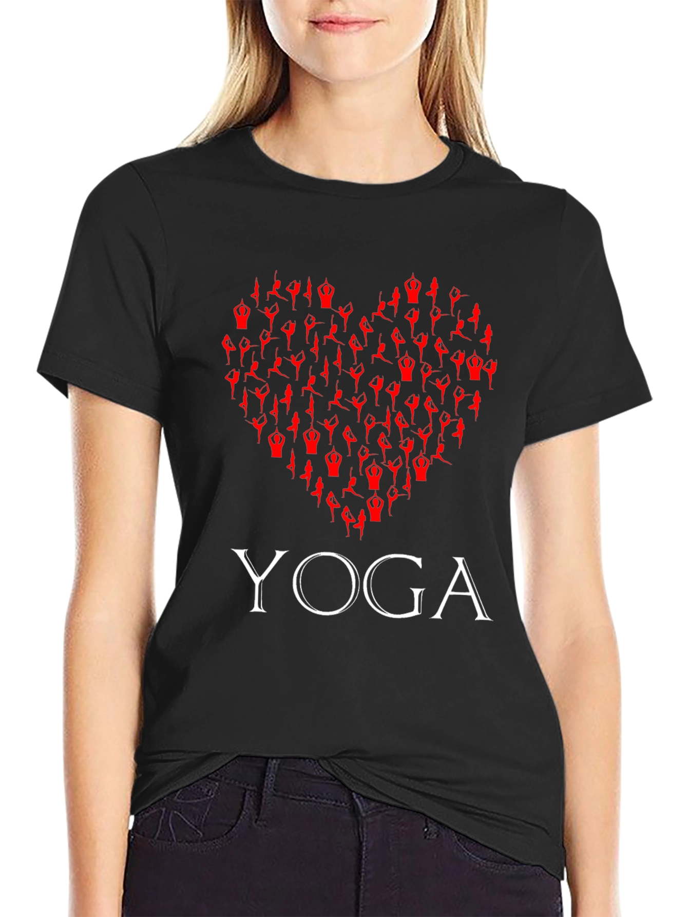 Yoga Heart Graphic T-Shirt -  Comfortable Cotton Tee