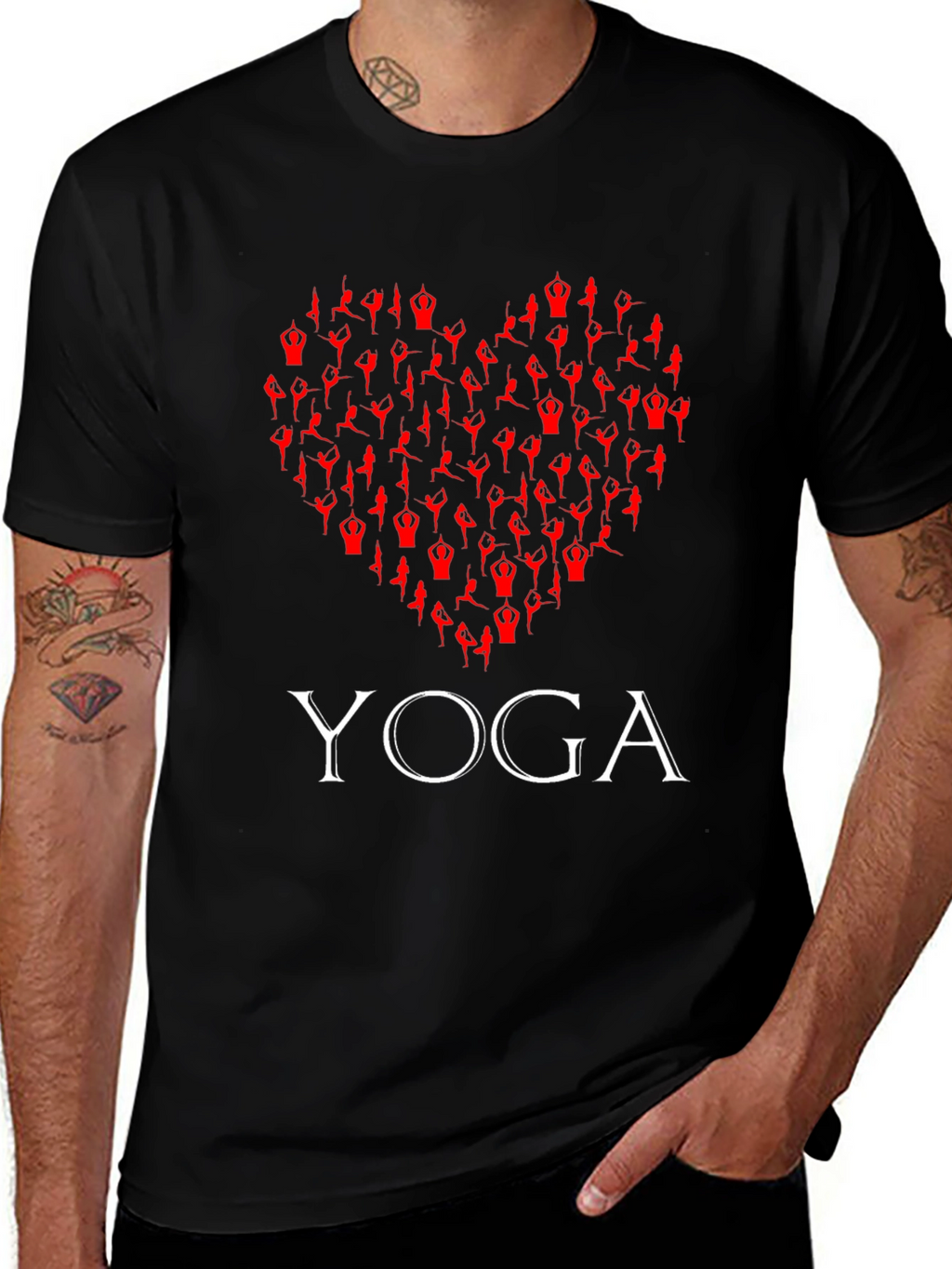 Yoga Heart Graphic T-Shirt -  Comfortable Cotton Tee