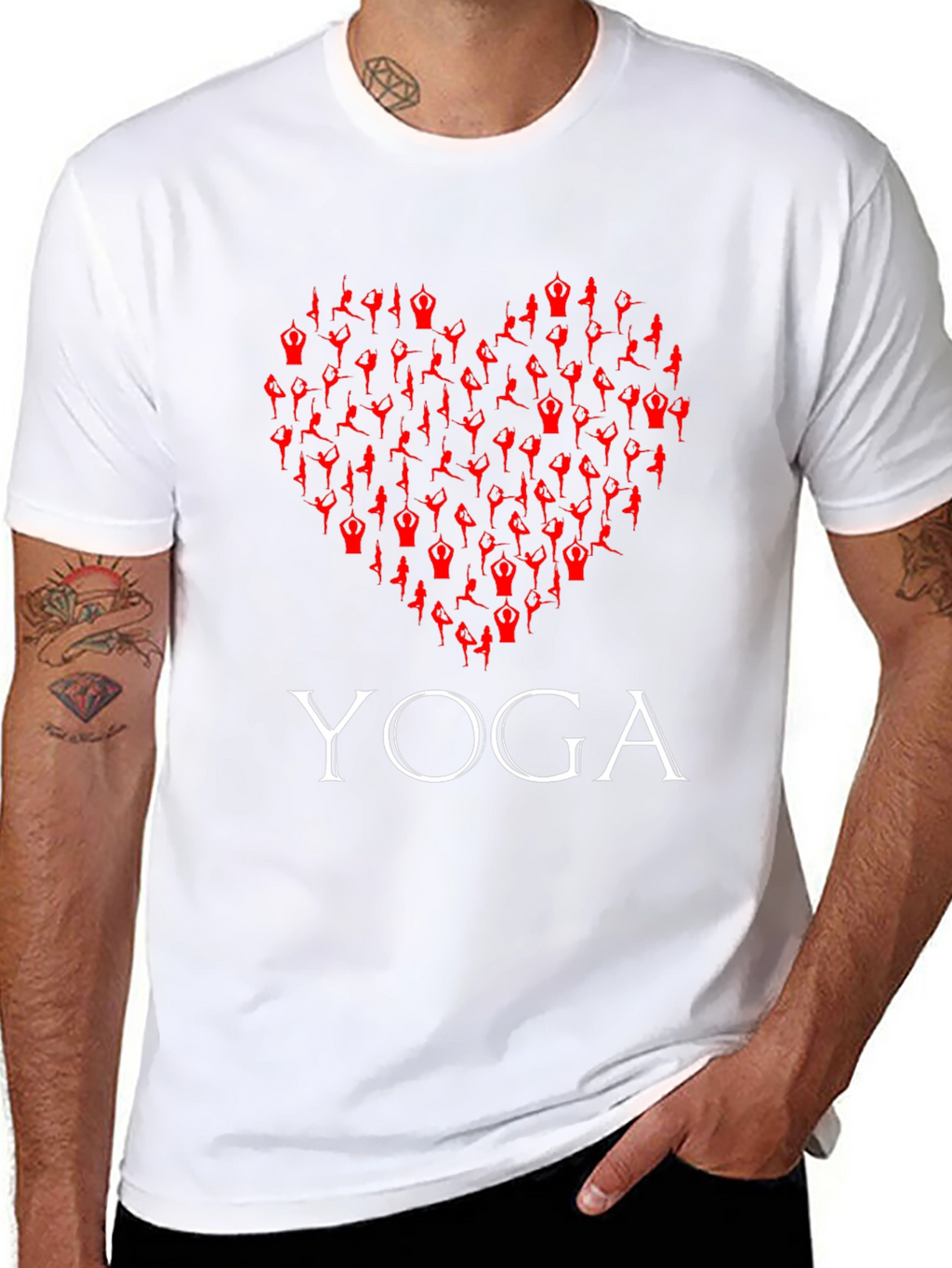 Yoga Heart Graphic T-Shirt -  Comfortable Cotton Tee