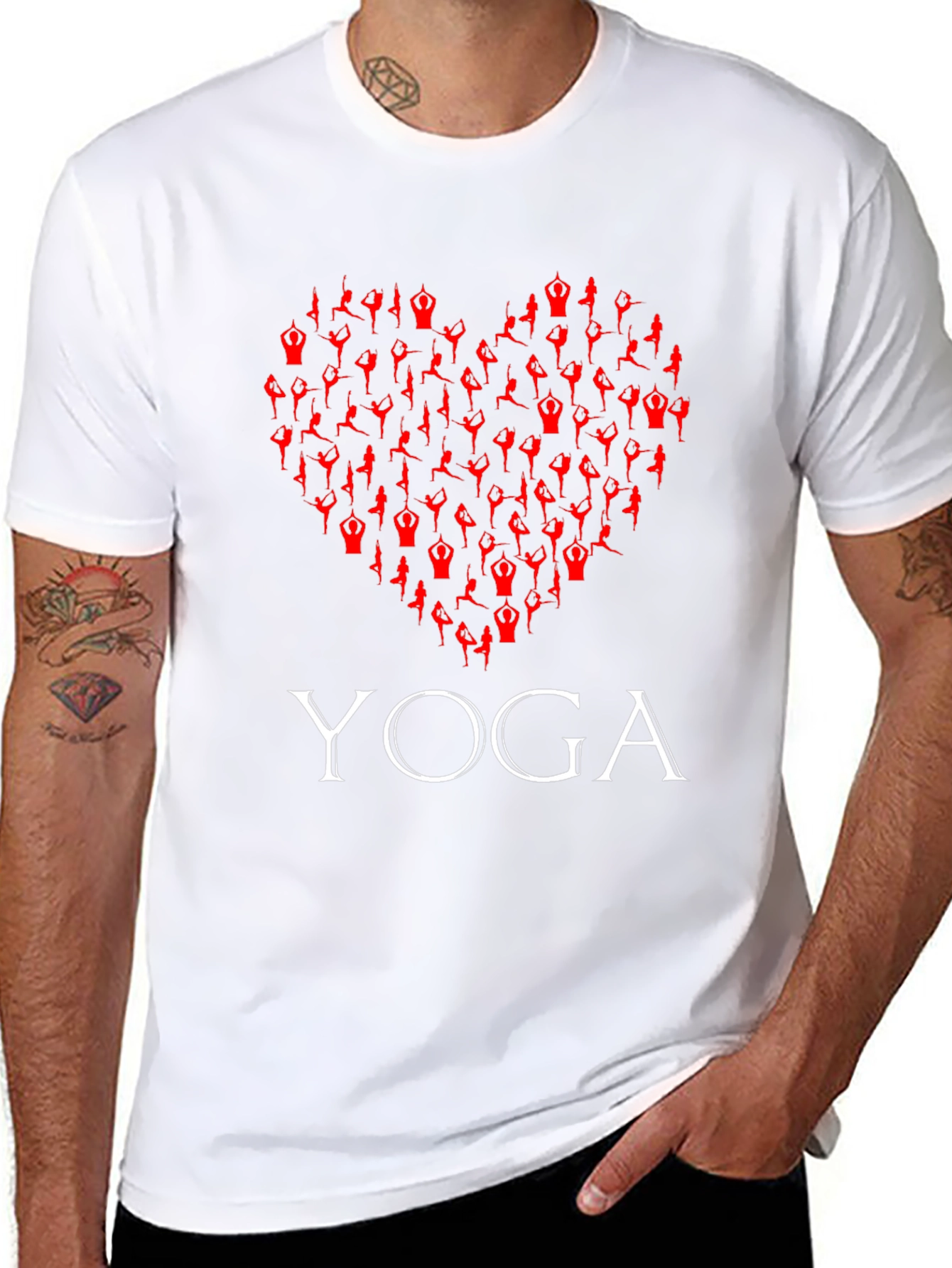 Yoga Heart Graphic T-Shirt -  Comfortable Cotton Tee