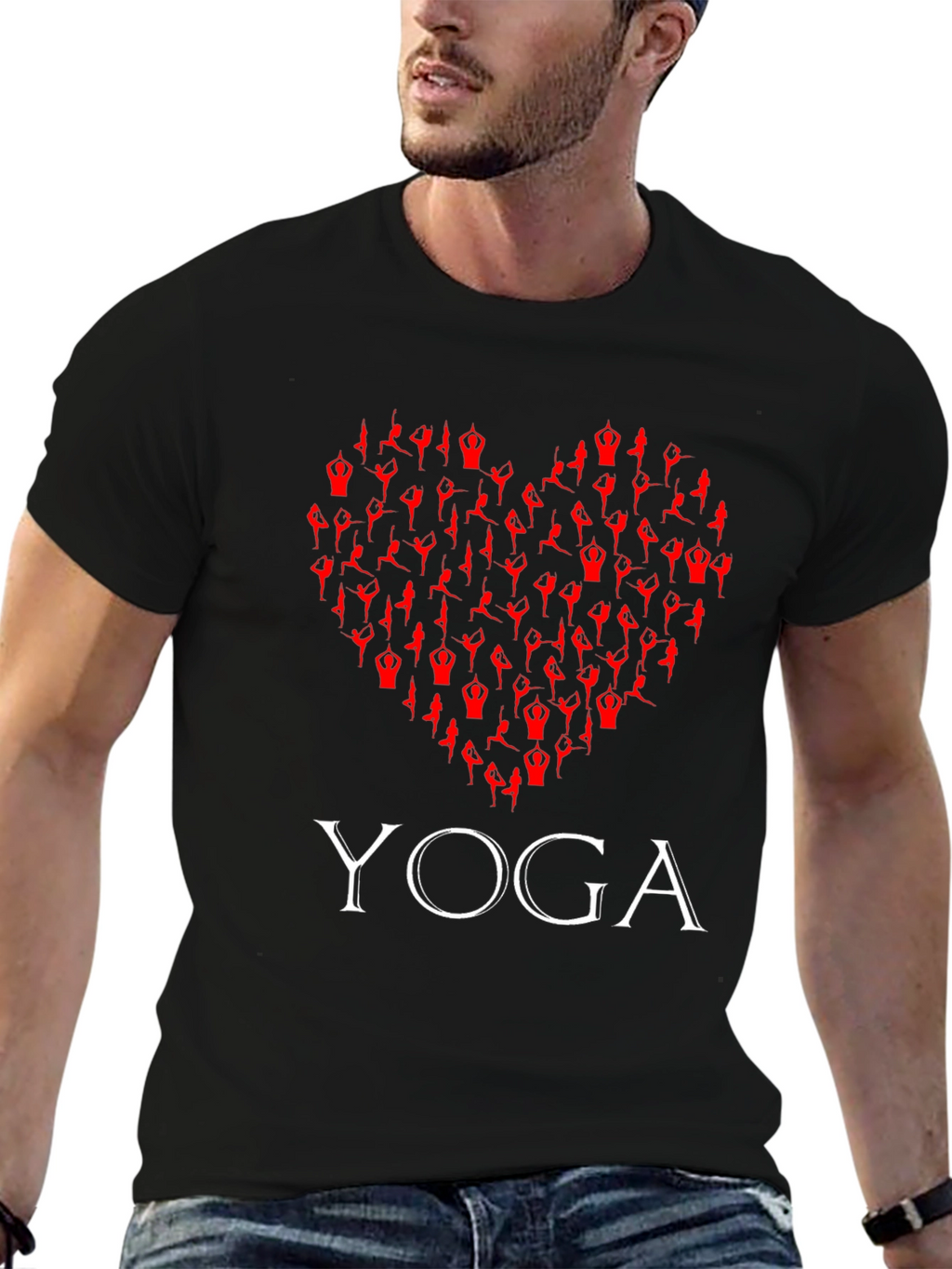 Yoga Heart Graphic T-Shirt -  Comfortable Cotton Tee