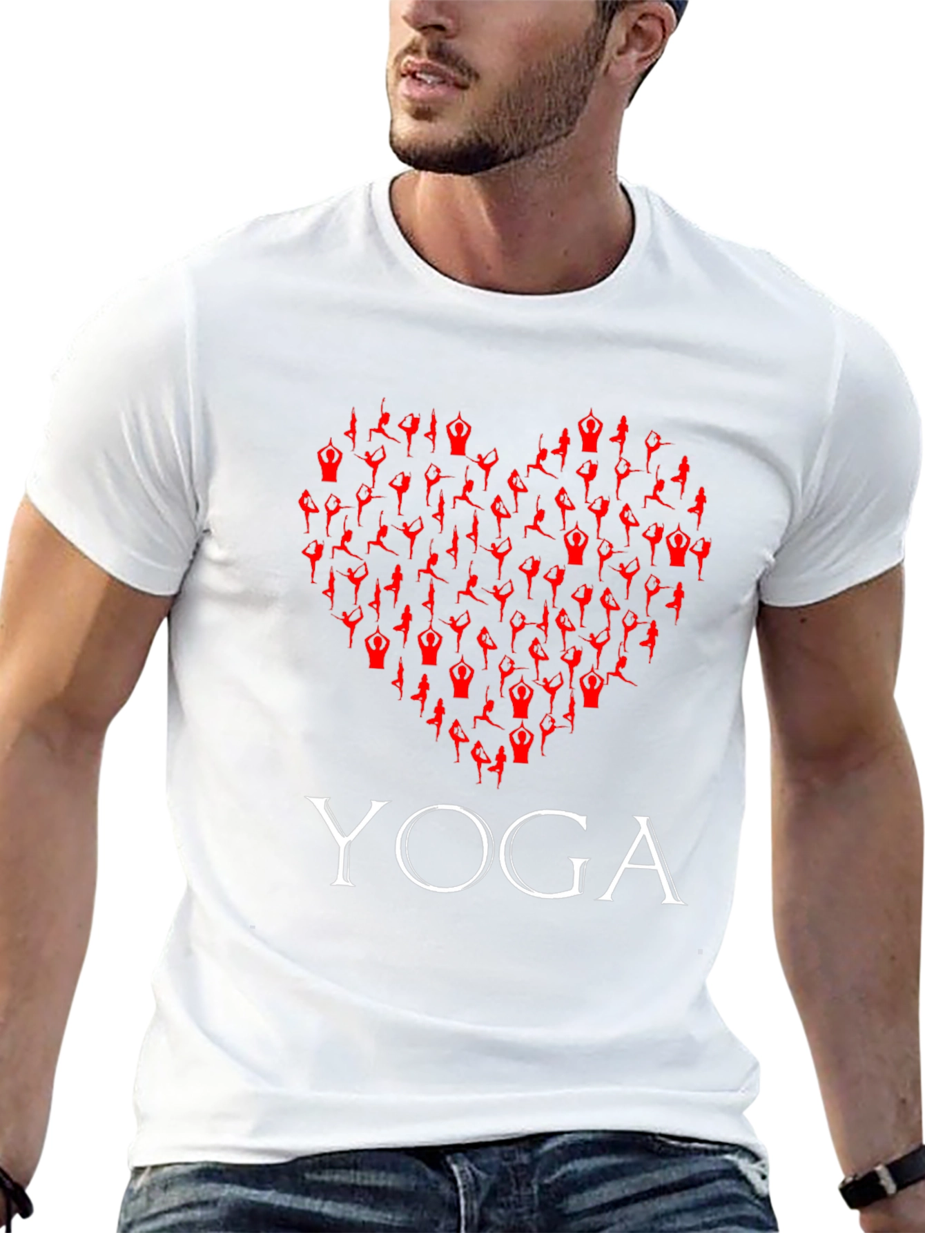 Yoga Heart Graphic T-Shirt -  Comfortable Cotton Tee