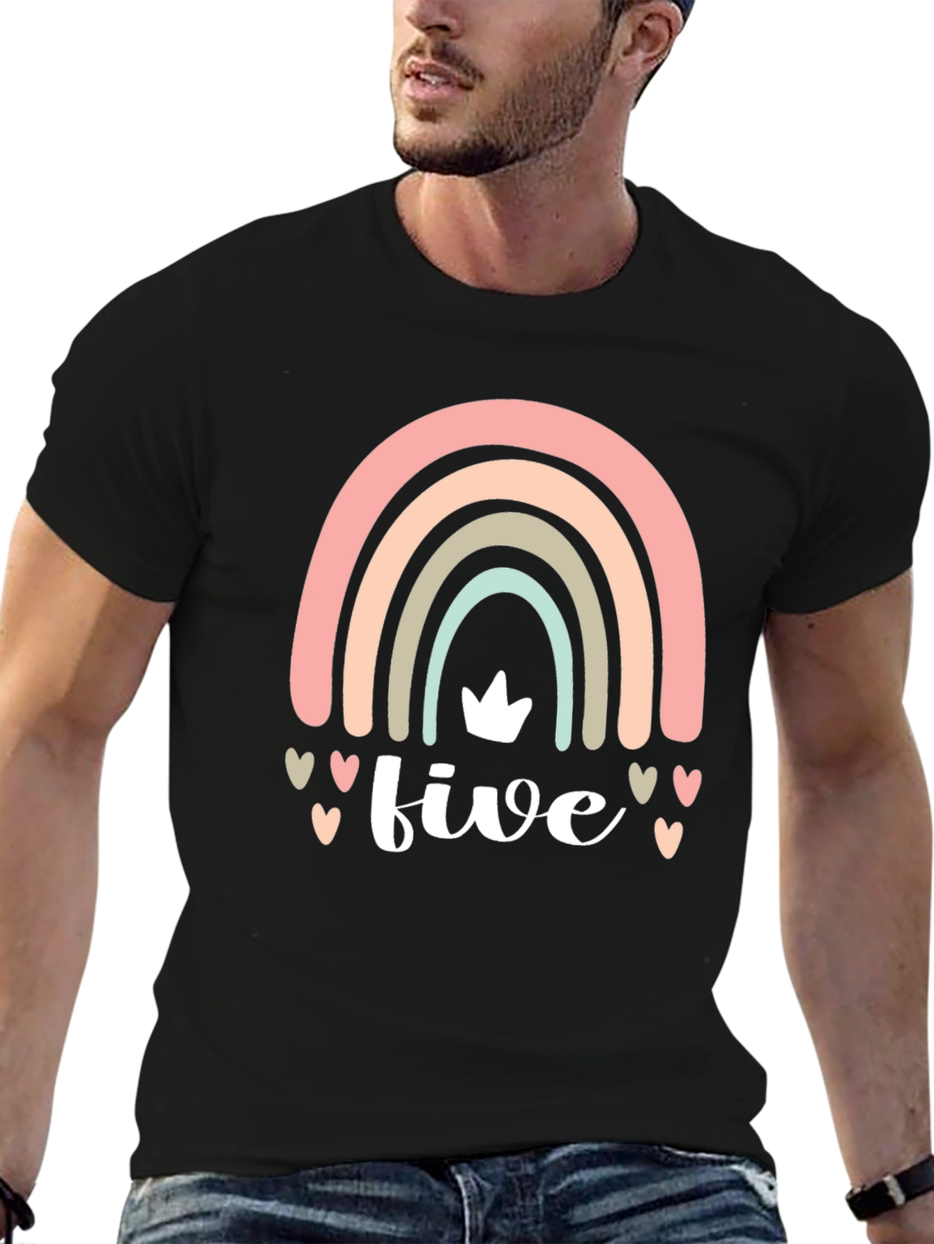Five Rainbow Birthday Shirt - Kids Party Tee