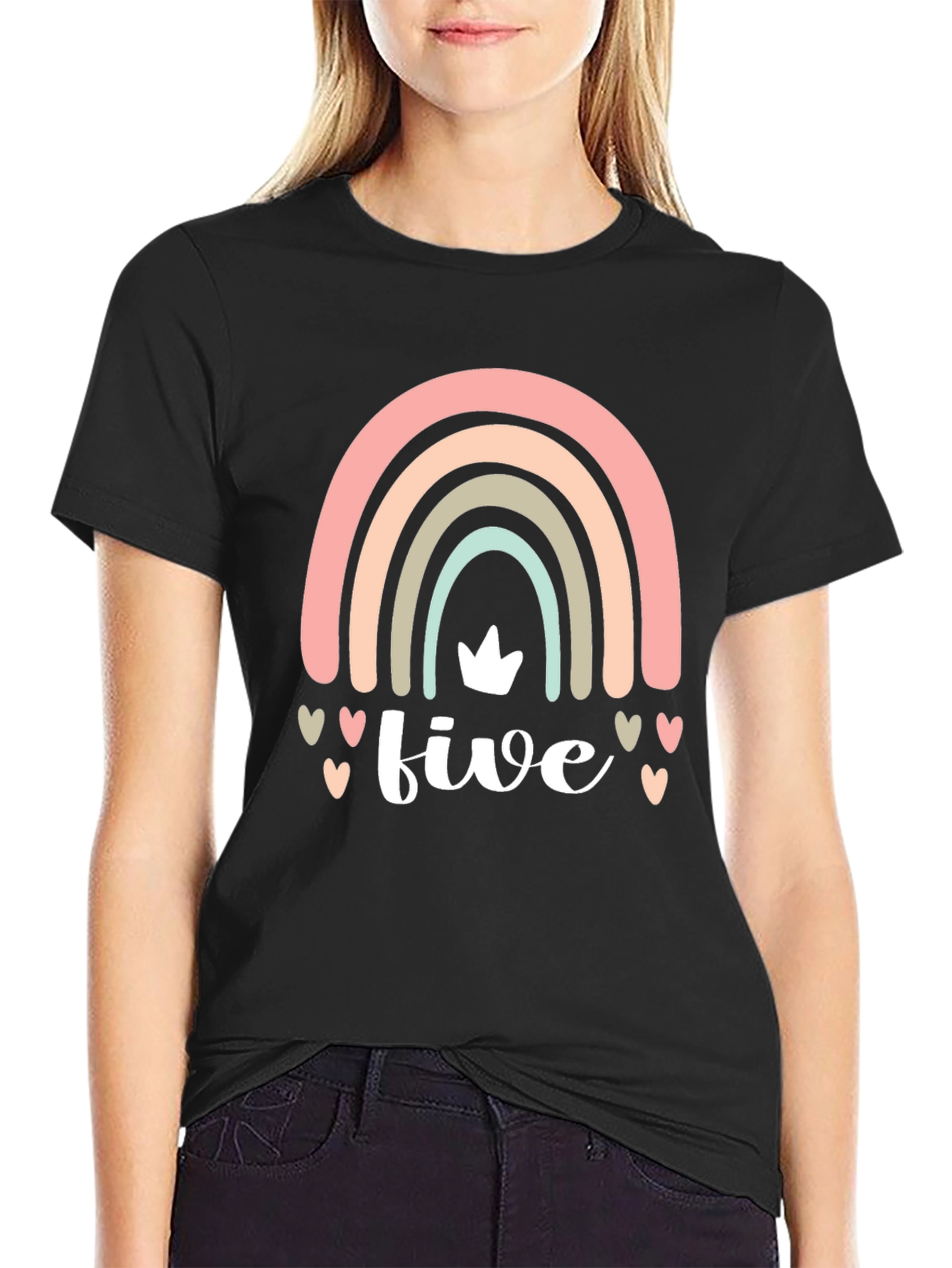 Five Rainbow Birthday Shirt - Kids Party Tee