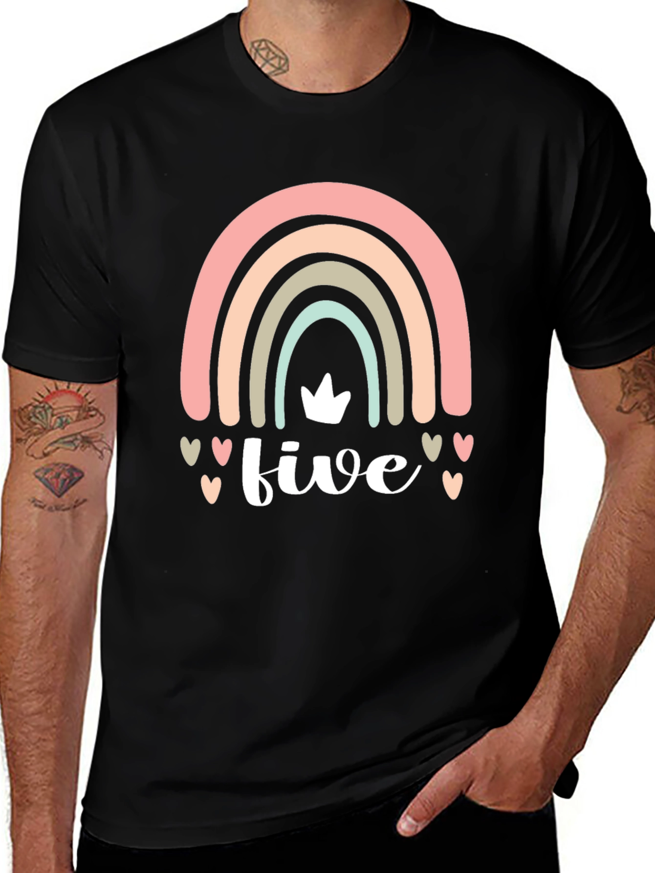 Five Rainbow Birthday Shirt - Kids Party Tee