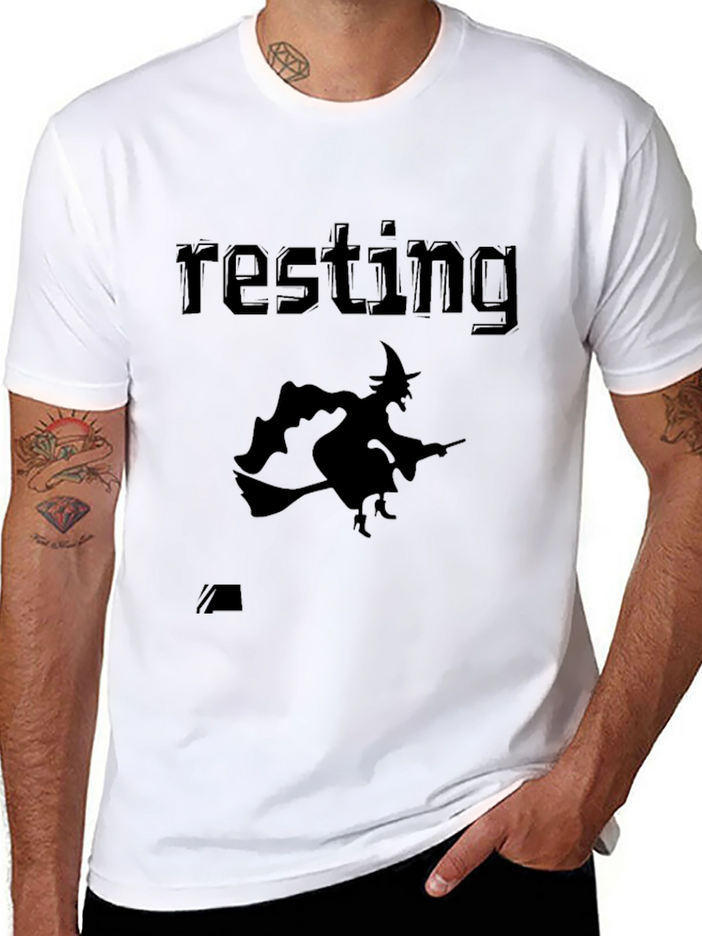 Resting Witch Face Halloween Graphic T-Shirt