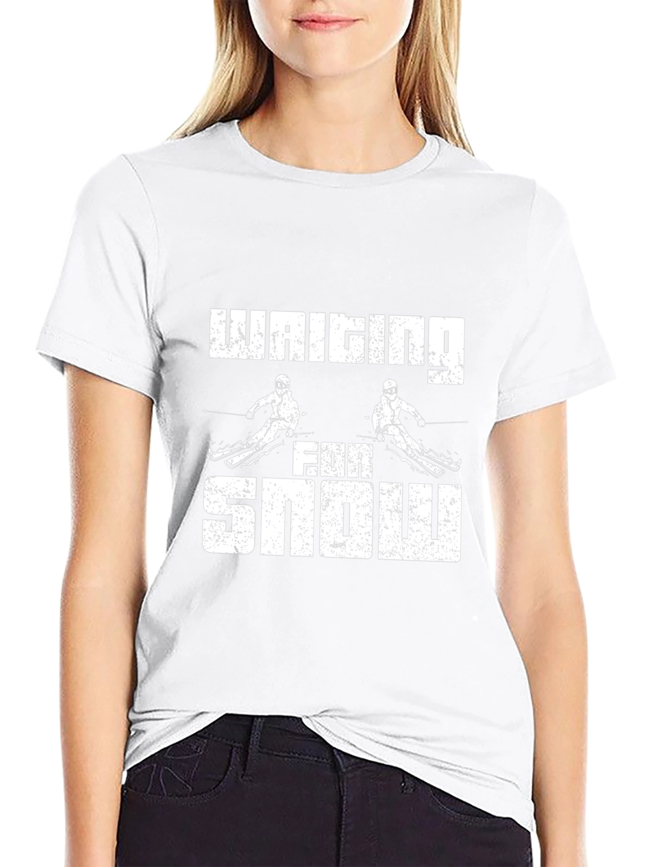 Waiting For Snow Graphic Tee - Skiing T-Shirt