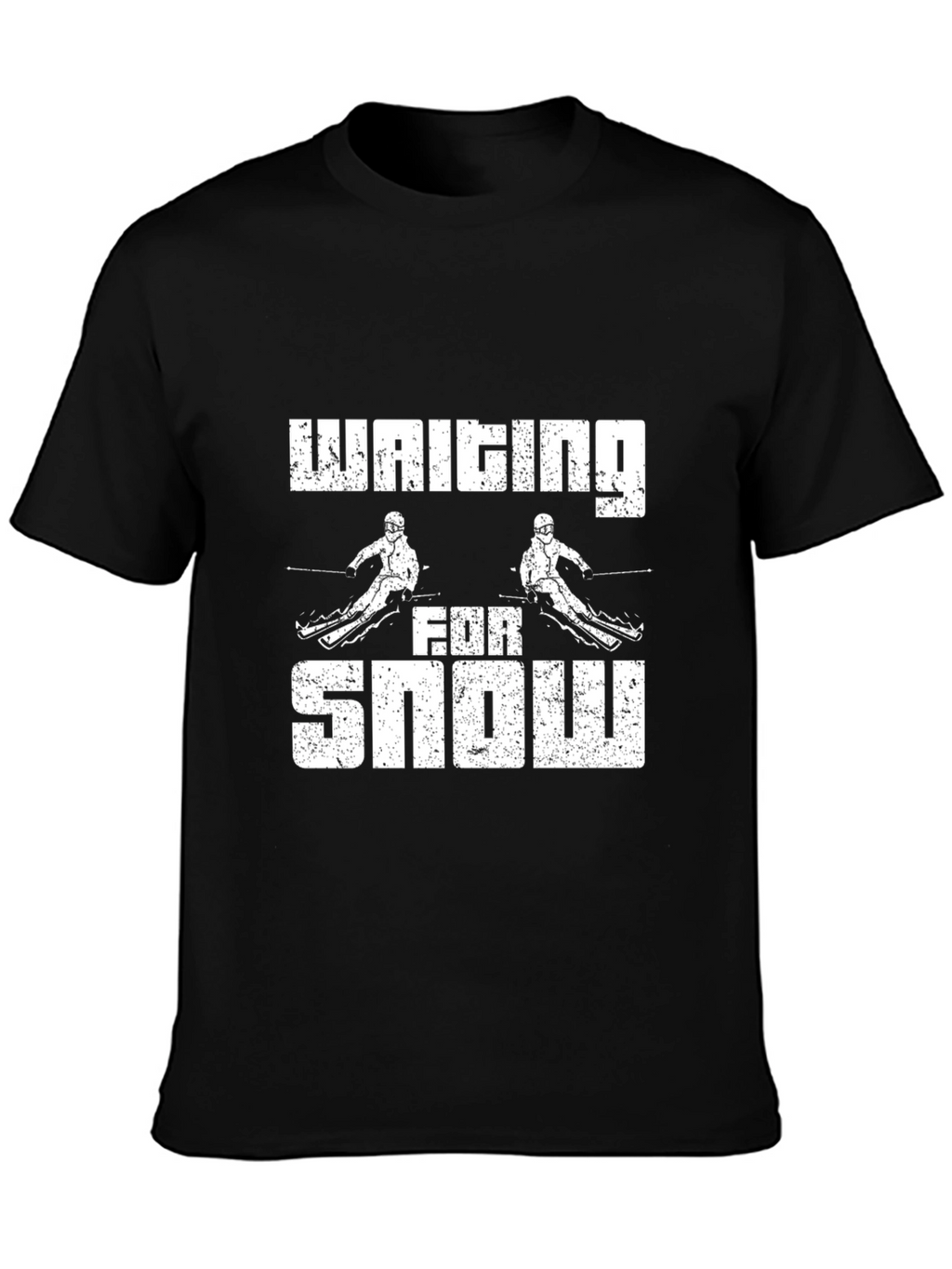 Waiting For Snow Graphic Tee - Skiing T-Shirt