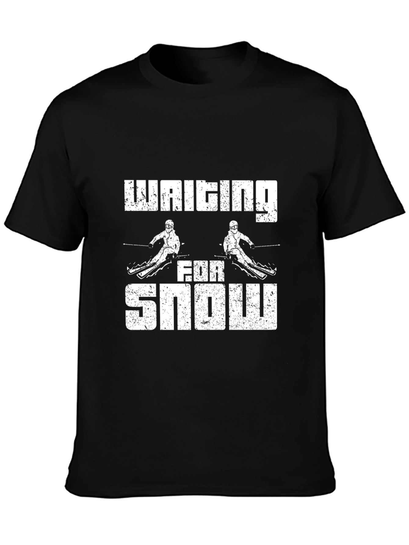 Waiting For Snow Graphic Tee - Skiing T-Shirt
