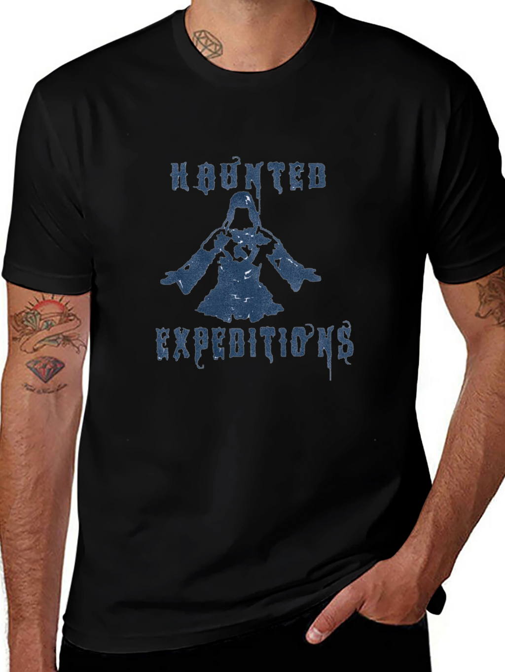 Haunted Expeditions Black Graphic T-Shirt