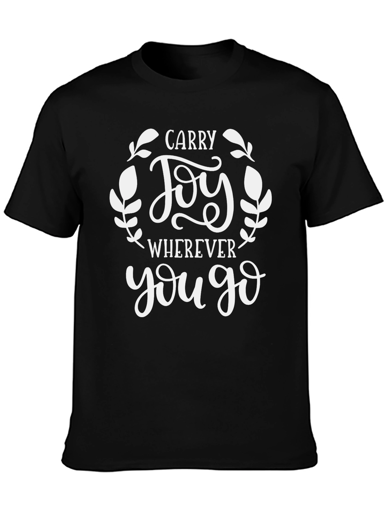 Carry Joy Wherever You Go Black Graphic Tee