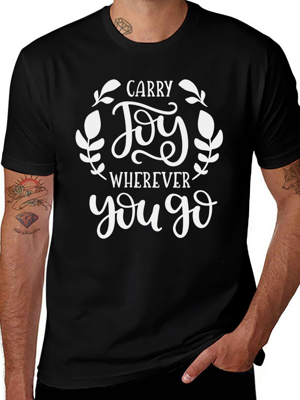 Carry Joy Wherever You Go Black Graphic Tee