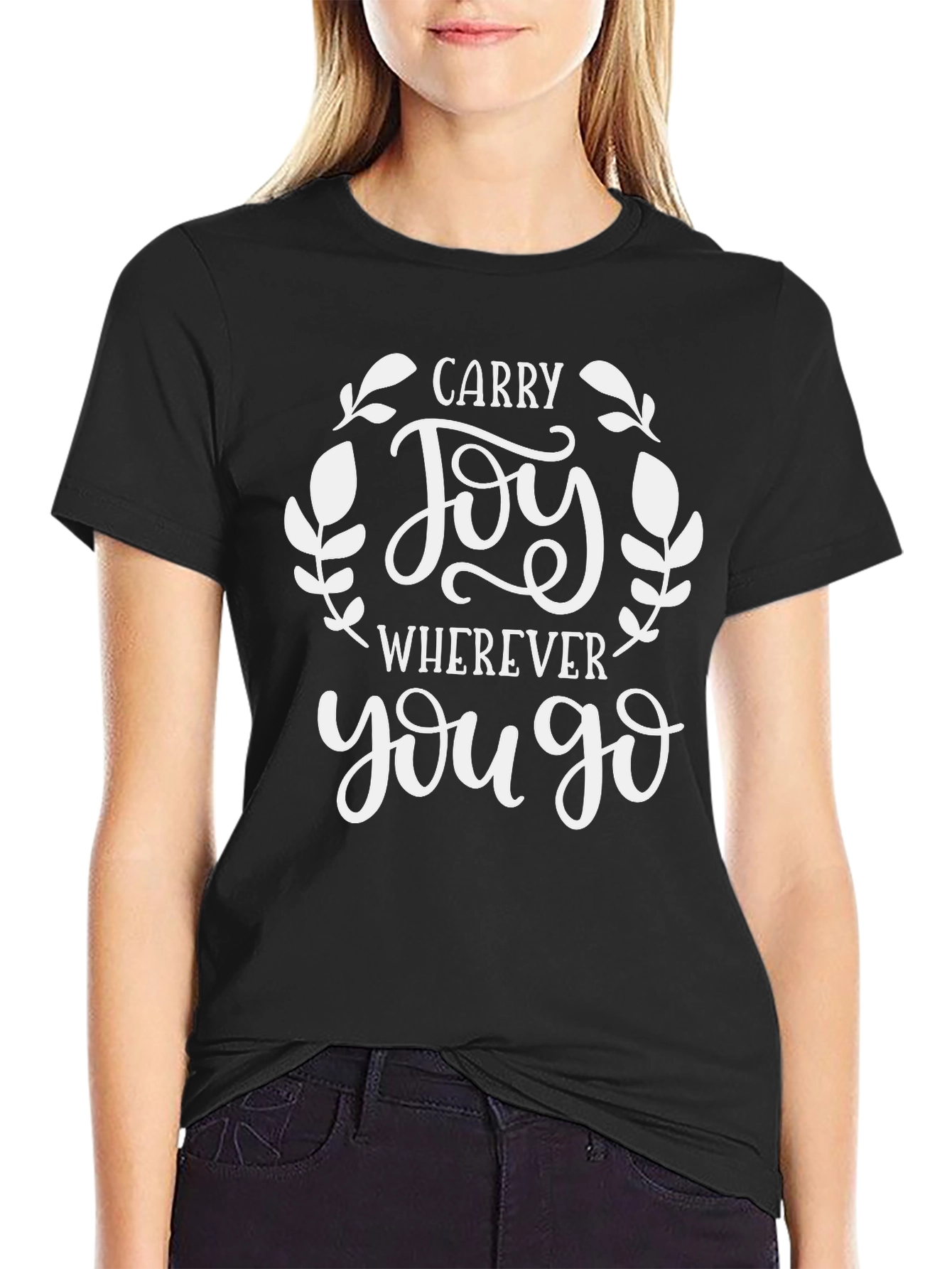 Carry Joy Wherever You Go Black Graphic Tee