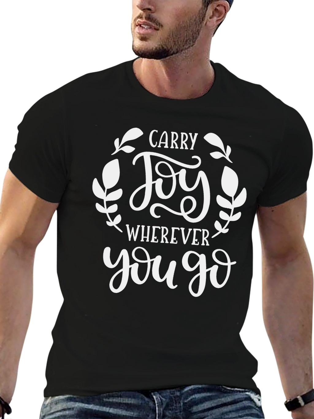 Carry Joy Wherever You Go Black Graphic Tee