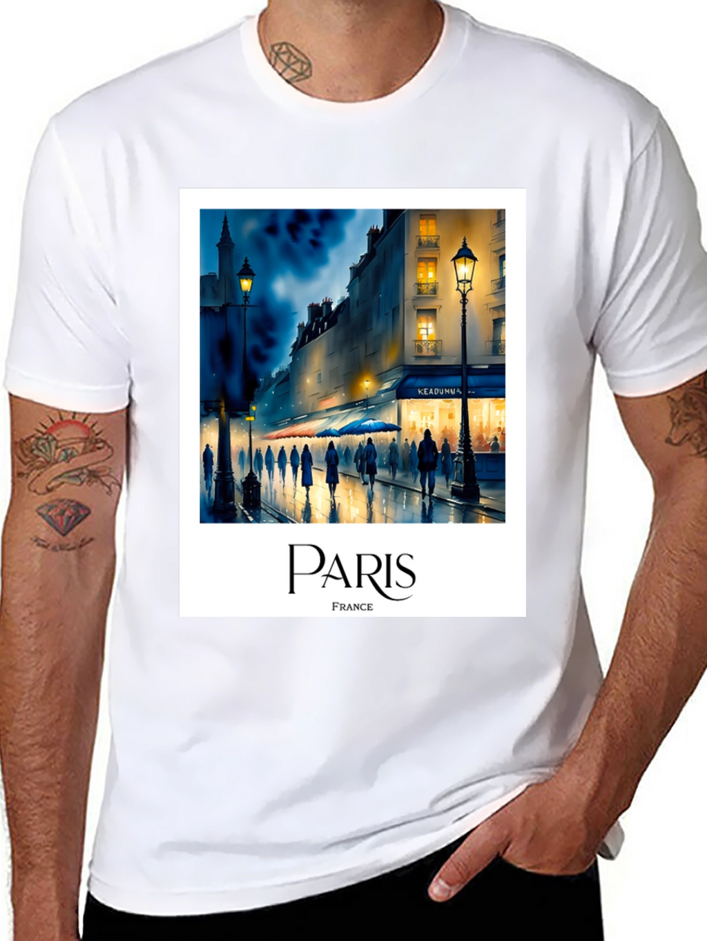 Paris France Black T-Shirt