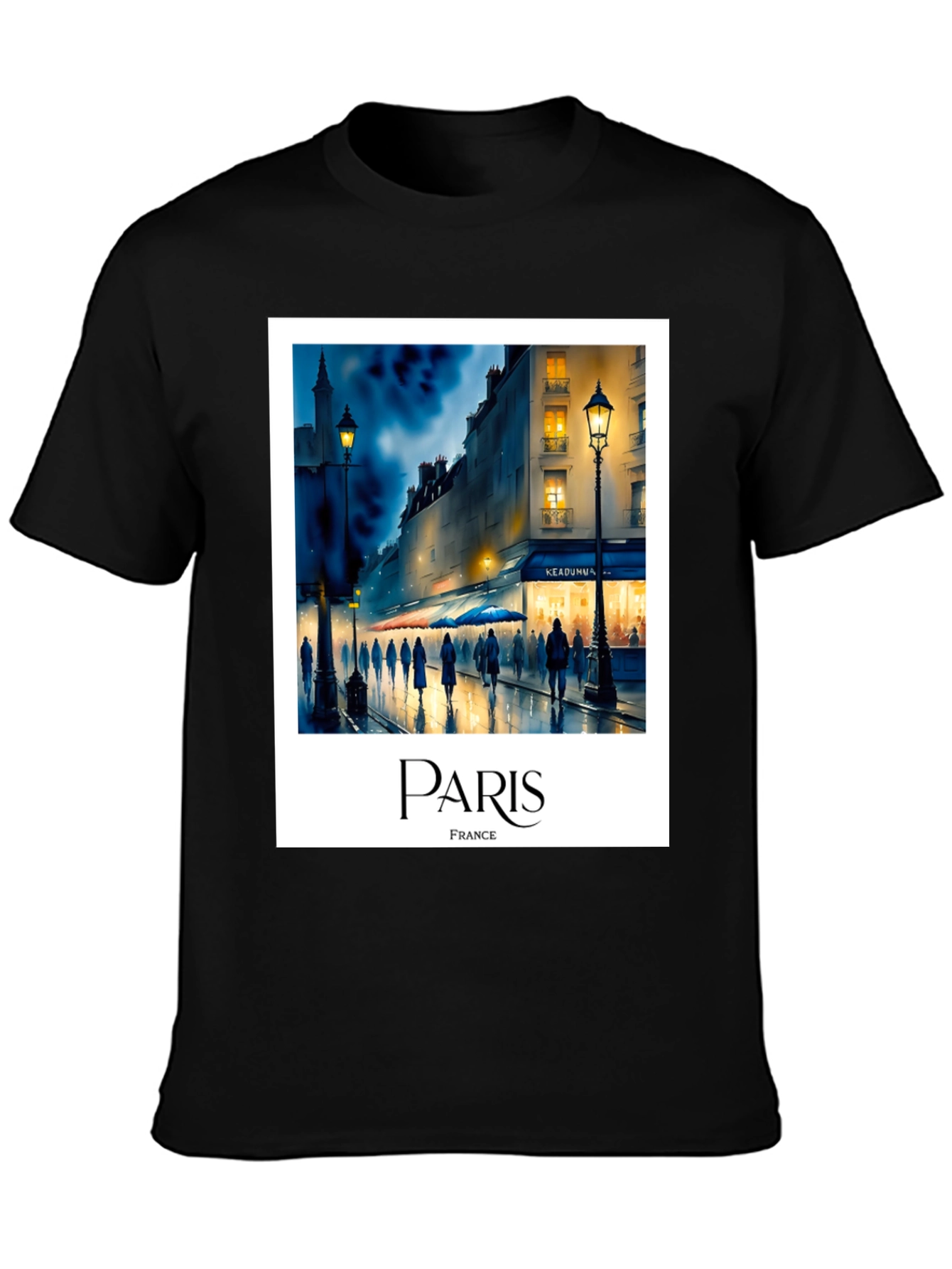Paris France Black T-Shirt