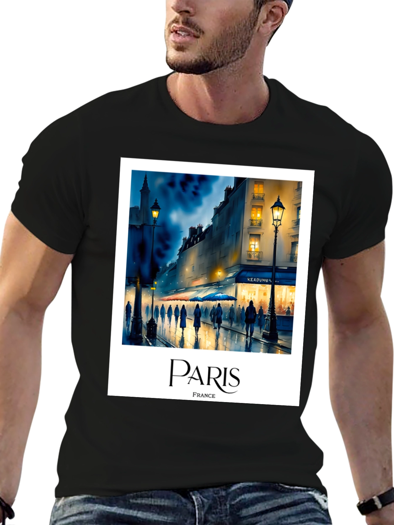Paris France Black T-Shirt