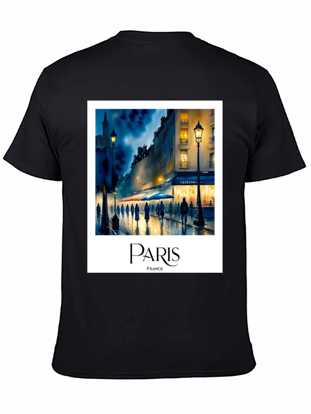 Paris France Black T-Shirt