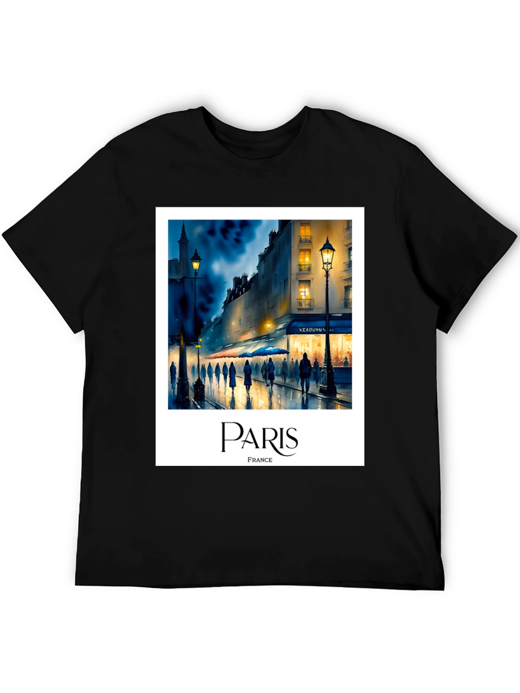 Paris France Black T-Shirt