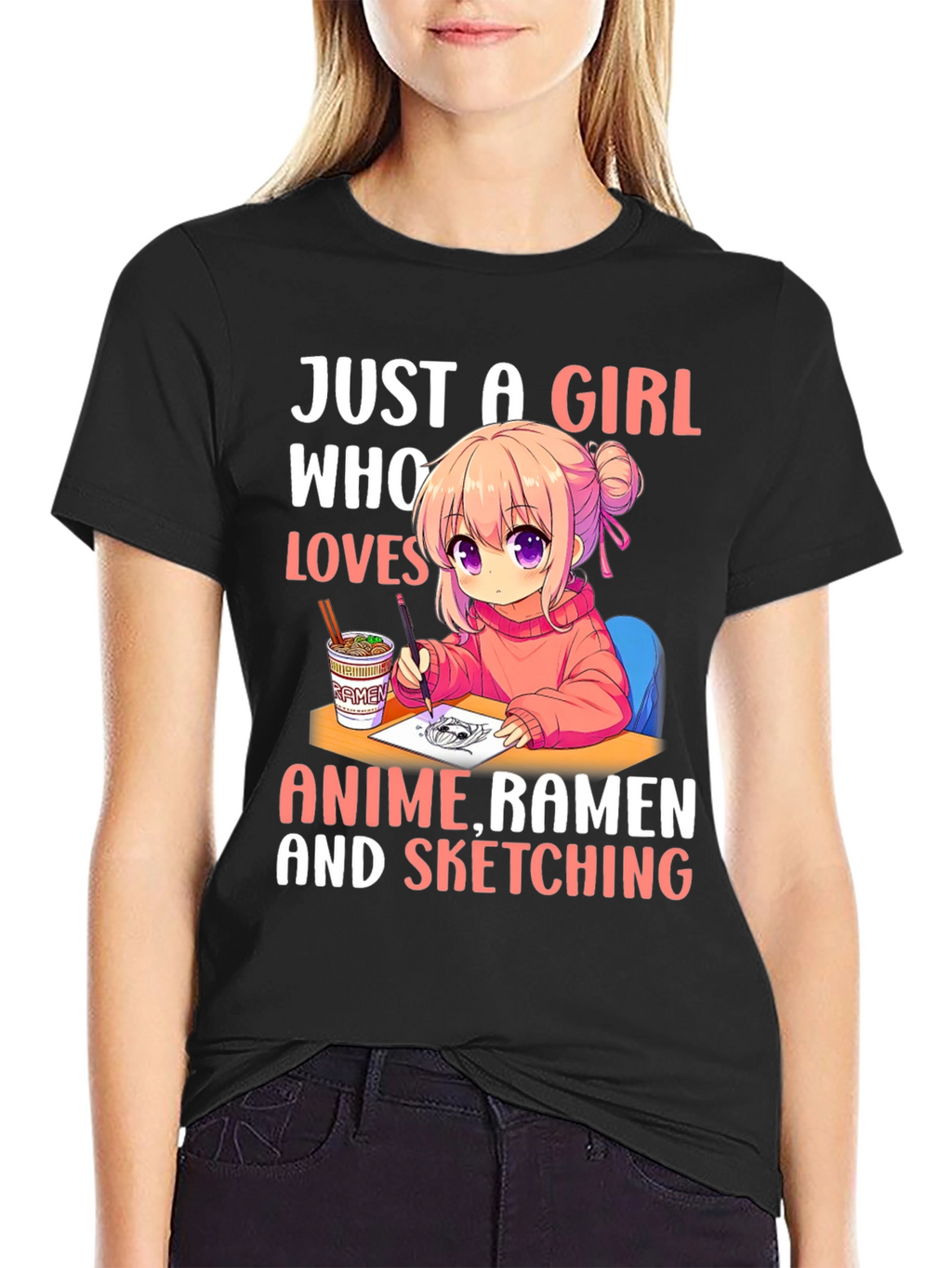 Anime Ramen Sketching Girls T-Shirt