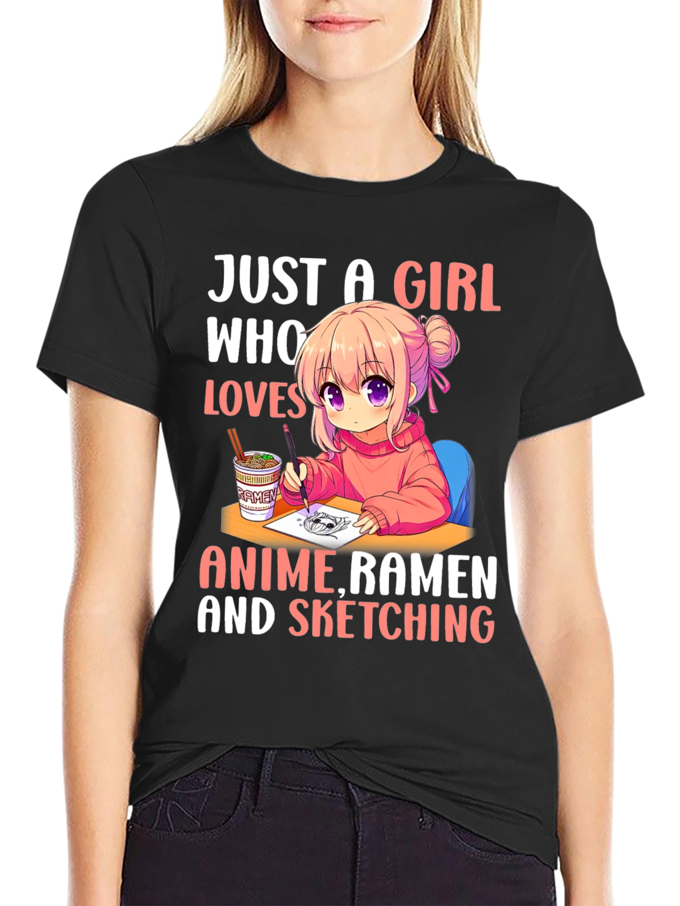 Anime Ramen Sketching Girls T-Shirt