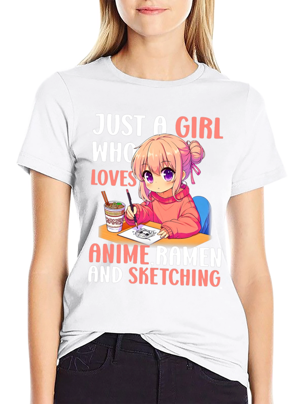 Anime Ramen Sketching Girls T-Shirt