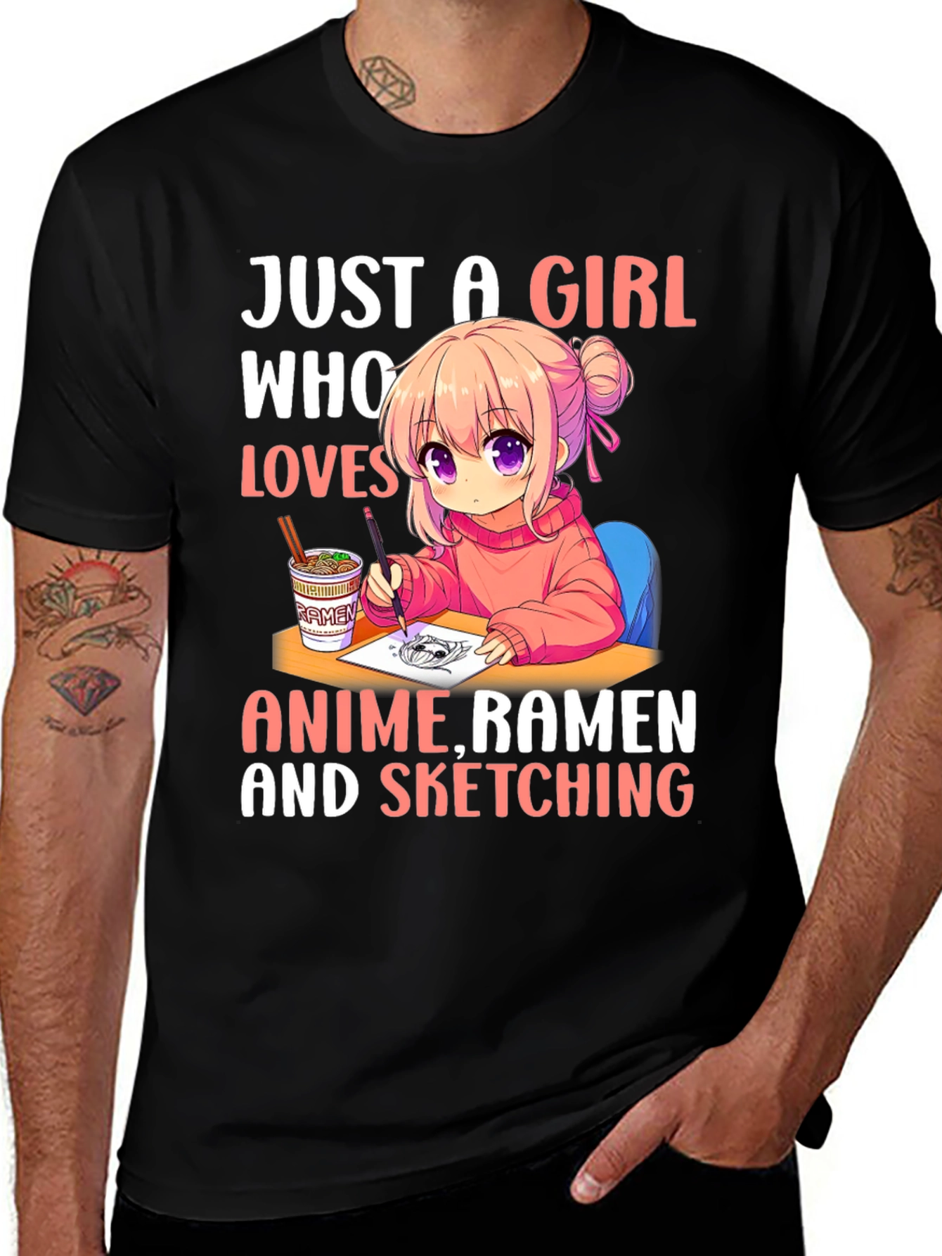 Anime Ramen Sketching Girls T-Shirt