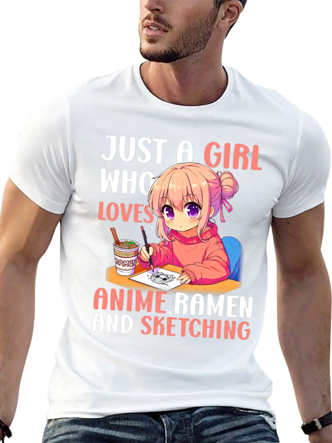 Anime Ramen Sketching Girls T-Shirt