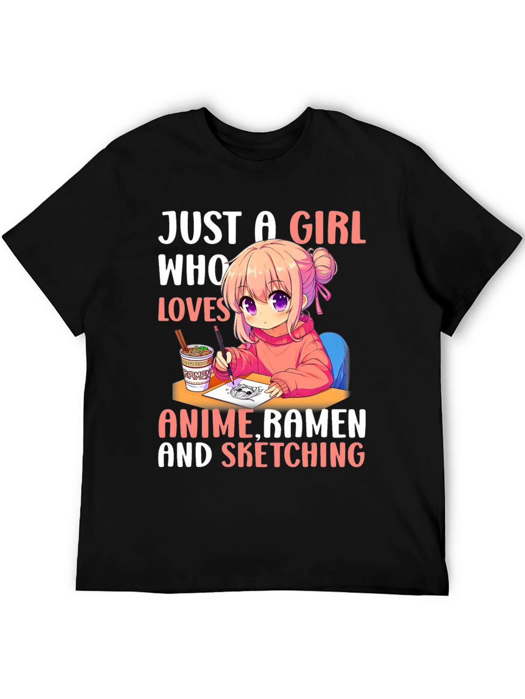 Anime Ramen Sketching Girls T-Shirt