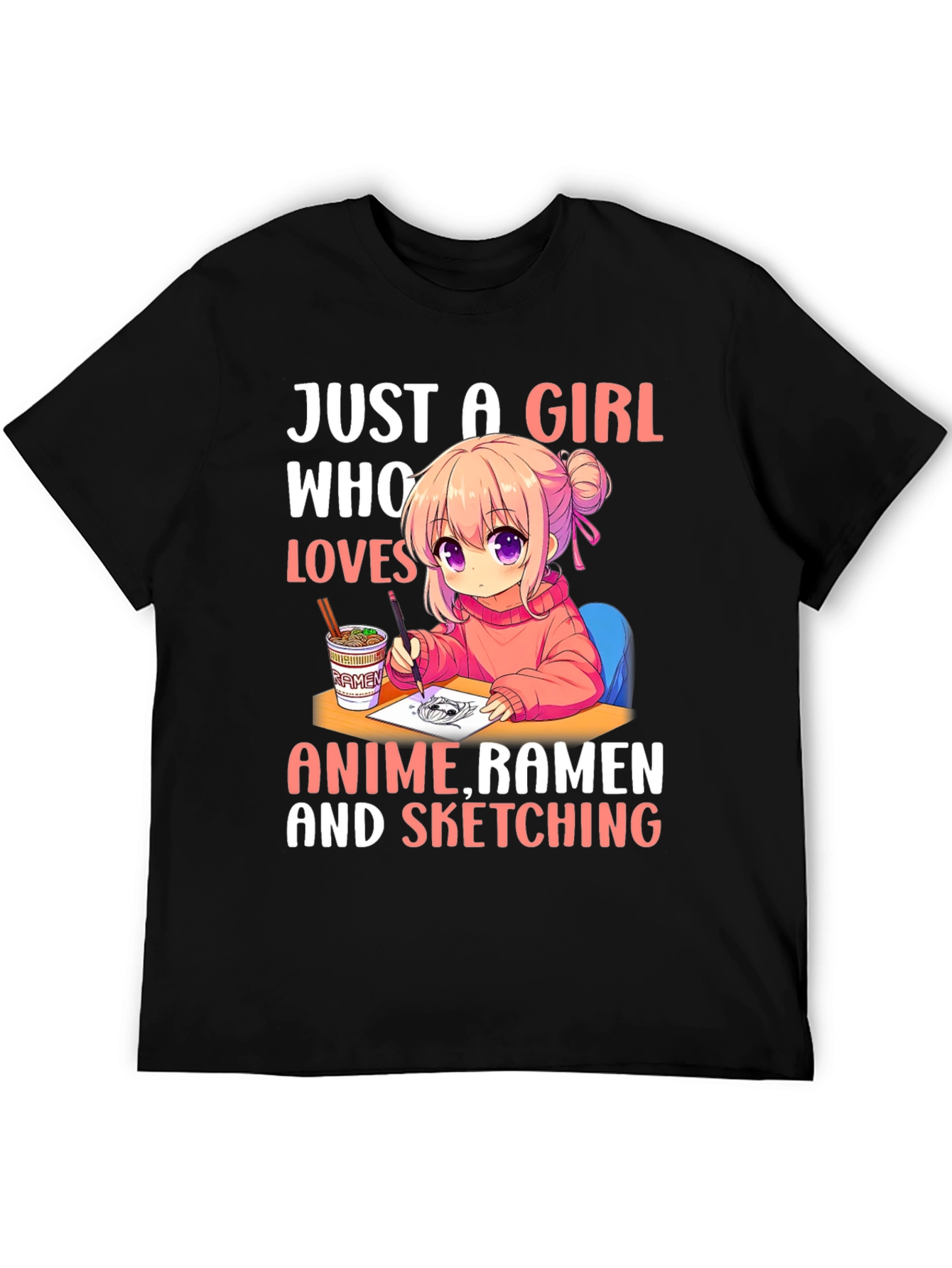 Anime Ramen Sketching Girls T-Shirt