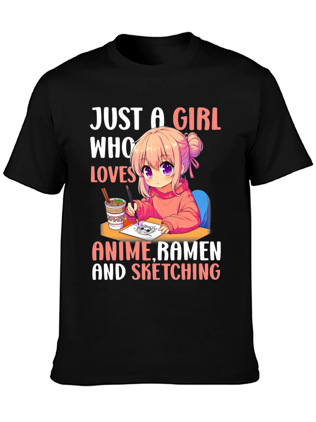 Anime Ramen Sketching Girls T-Shirt