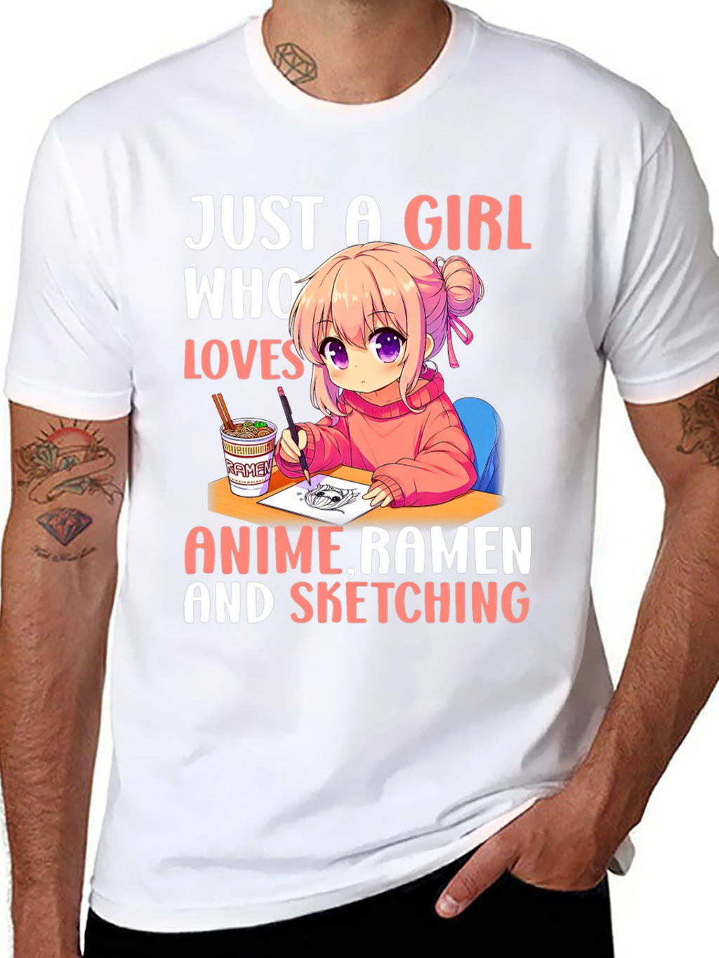 Anime Ramen Sketching Girls T-Shirt
