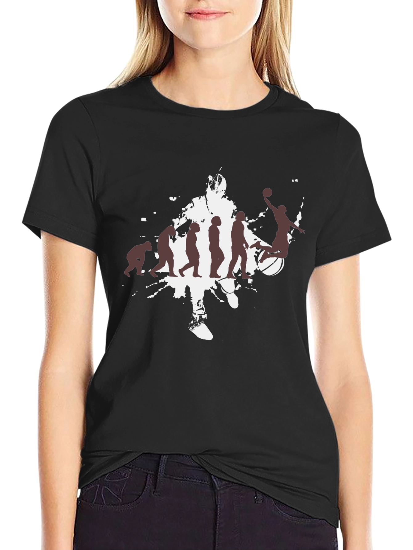 Basketball Evolution Mens Black T-Shirt