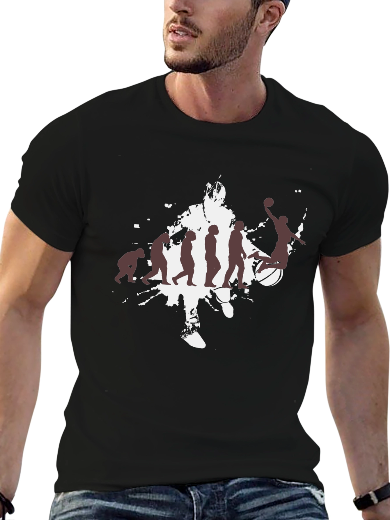 Basketball Evolution Mens Black T-Shirt