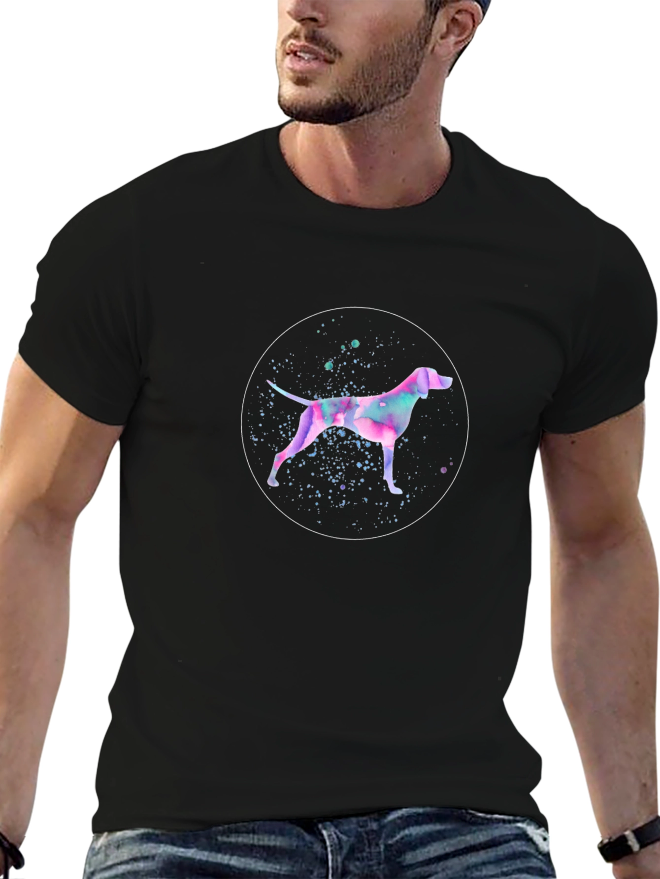 Watercolor Dog Graphic T-Shirt