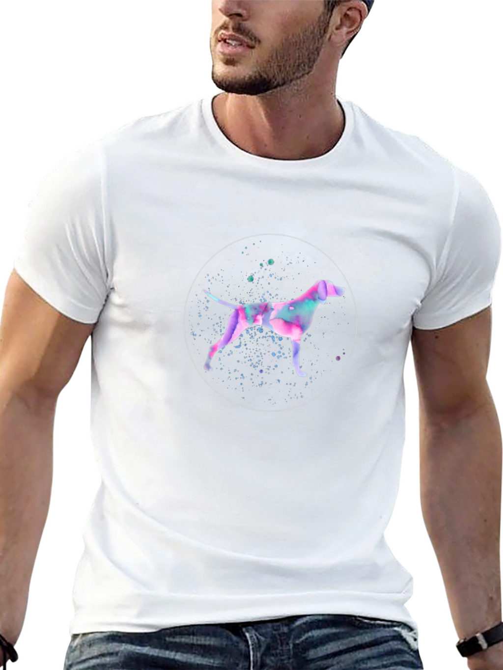 Watercolor Dog Graphic T-Shirt