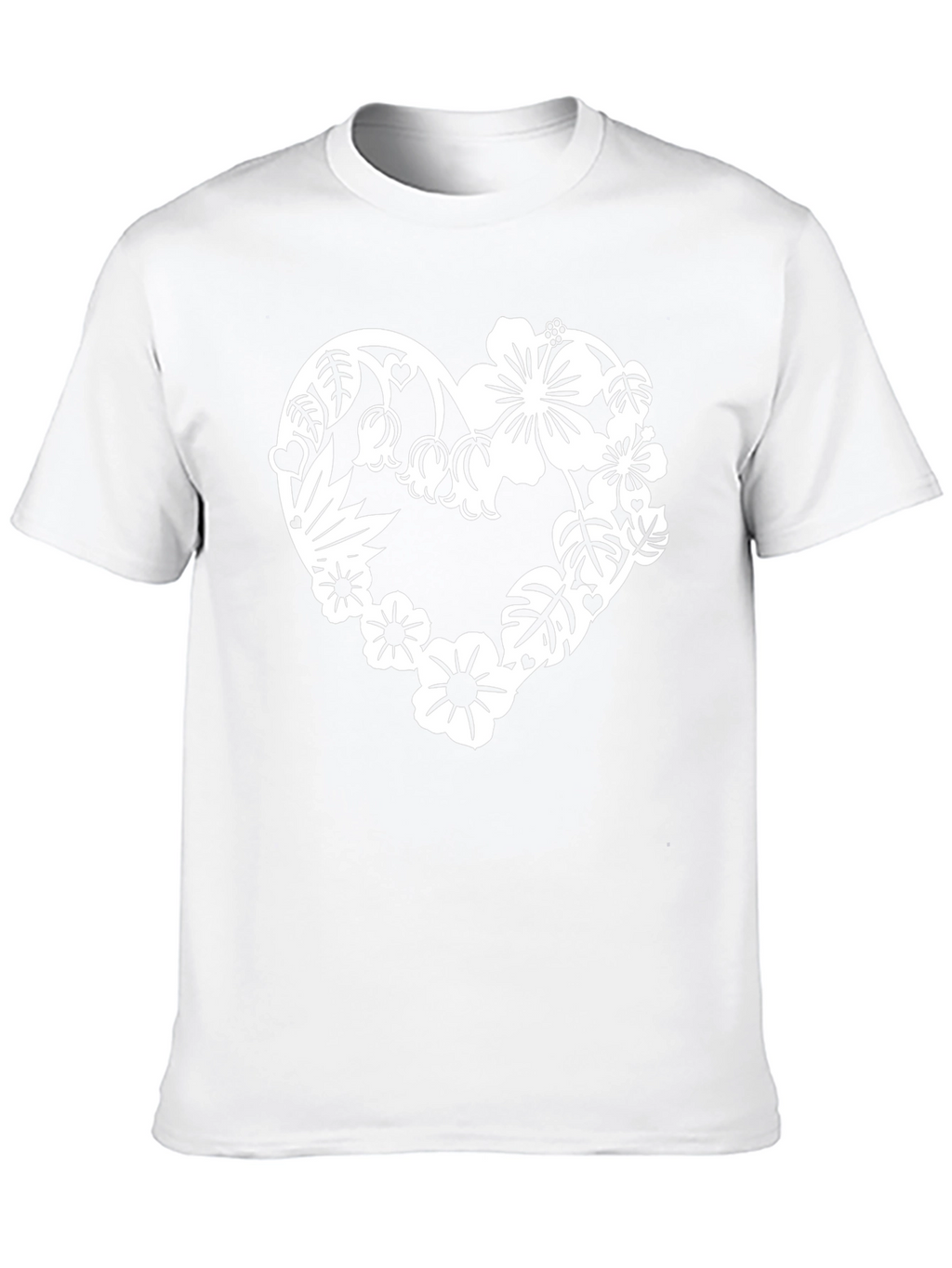 Floral Heart Graphic Tee - Stylish Black T-Shirt