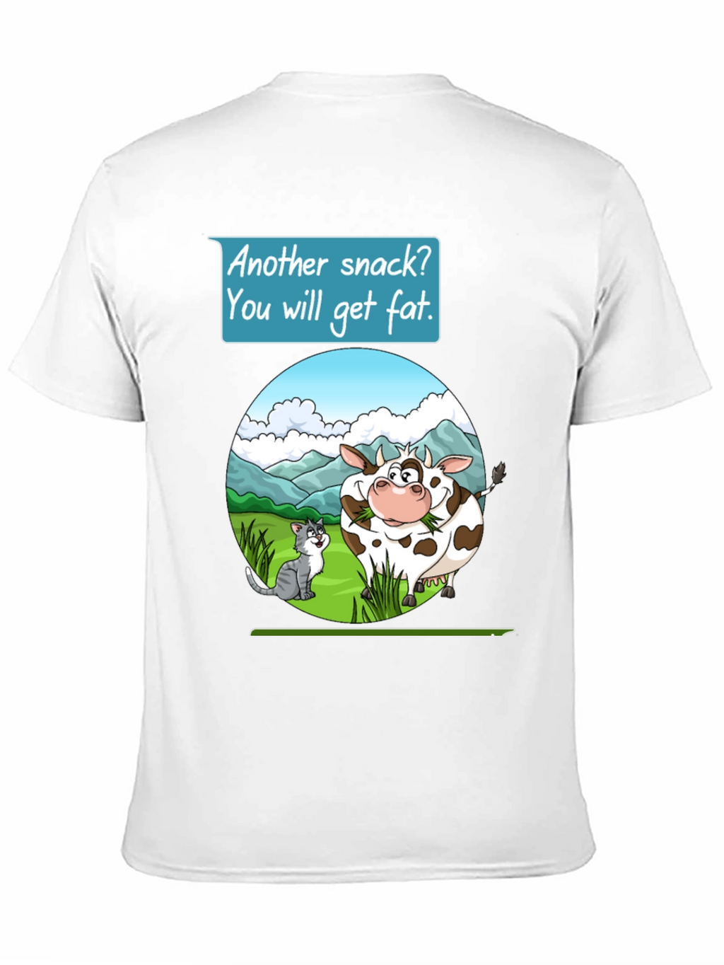 Funny Cow & Cat Cartoon T-Shirt